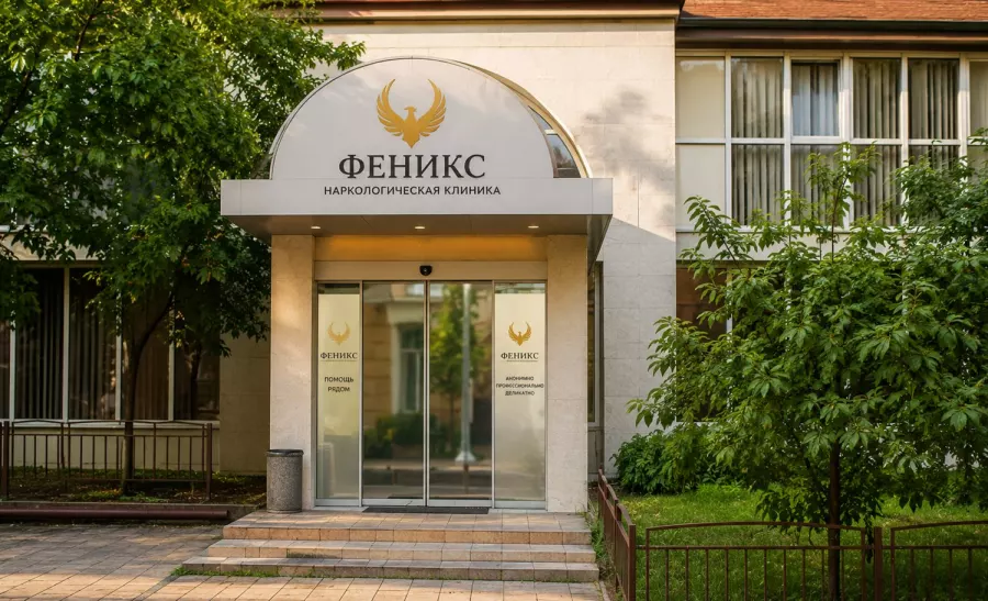 Вход в наркологическую клинику «Феникс» в Верхней Пышме